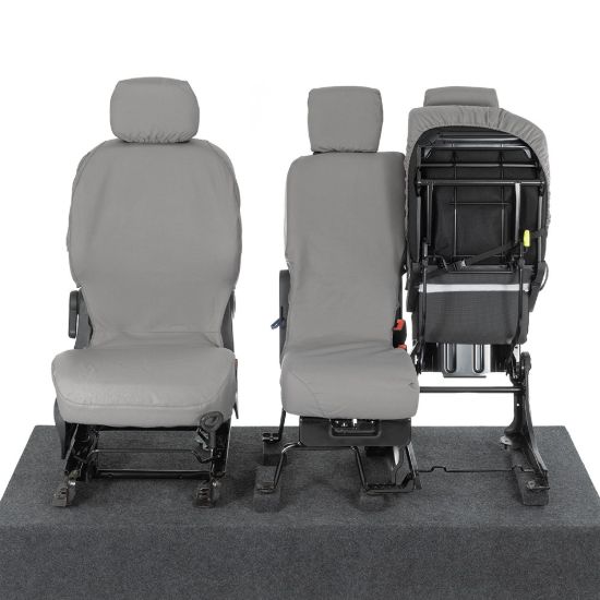 Picture of UK Custom Covers Citroen Berlingo Cotton-Backed Front Seat Covers (2008-2018) Grey - 3 Seats | SC105G
