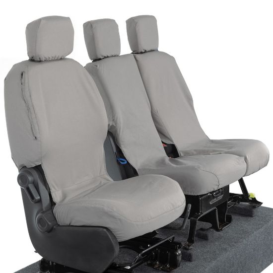 Picture of UK Custom Covers Citroen Berlingo Cotton-Backed Front Seat Covers (2008-2018) Grey - 3 Seats | SC105G