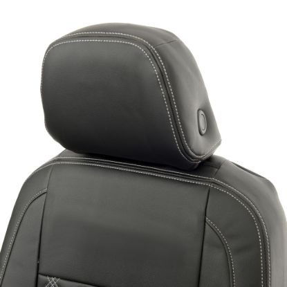 Picture of UK Custom Covers VW Caddy Maxi Life (Inc. Kombi) Double Diamond Bentley Stitch Leatherette Front Seat Covers (2021 Onwards) - No Armrests | SC1155B