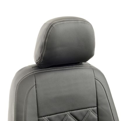 Picture of UK Custom Covers VW Caddy Maxi Life (Inc. Kombi) Double Diamond Bentley Stitch Leatherette Front Seat Covers (2021 Onwards) - With Armrests | SC1155B