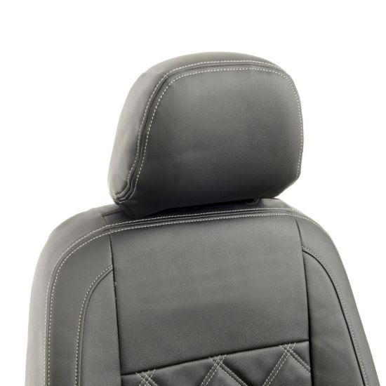 Picture of UK Custom Covers VW Caddy Maxi Life (Inc. Kombi) Double Diamond Bentley Stitch Leatherette Front Seat Covers (2021 Onwards) - With Armrests | SC1155B