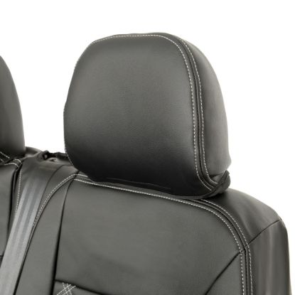 Picture of UK Custom Covers MAN TGE Front Seat Covers Double Diamond Bentley Stitch Leatherette (2017 Onwards) - Single/Double With Folding Middle Seat | SC1156B