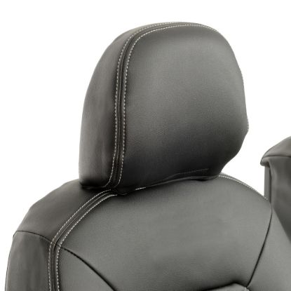 Picture of UK Custom Covers MAN TGE Front Seat Covers Double Diamond Bentley Stitch Leatherette (2017 Onwards) - Single/Double With Folding Middle Seat | SC1156B