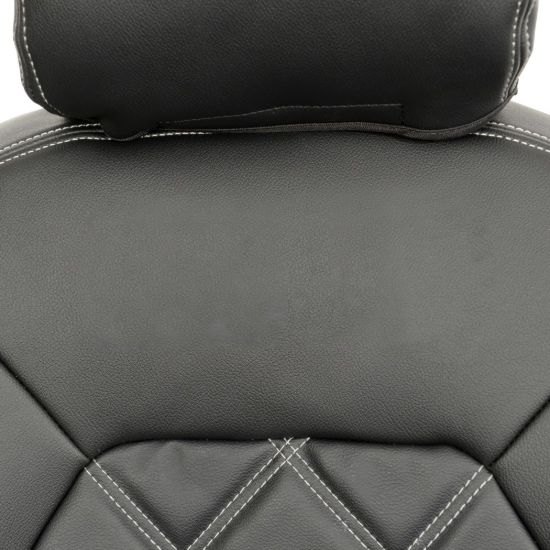 Picture of UK Custom Covers VW Crafter Double Diamond Bentley Stitch Leatherette Front Seat Covers (2017 Onwards) - Single/Double With Folding Middle Seat | SC1156B