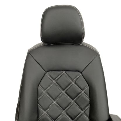 Picture of UK Custom Covers VW Crafter Double Diamond Bentley Stitch Leatherette Front Seat Covers (2017 Onwards) - Single/Double With Folding Middle Seat | SC1156B
