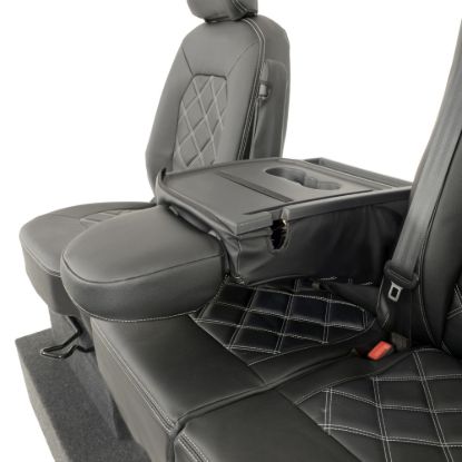 Picture of UK Custom Covers VW Crafter Double Diamond Bentley Stitch Leatherette Front Seat Covers (2017 Onwards) - Single/Double With Folding Middle Seat | SC1156B
