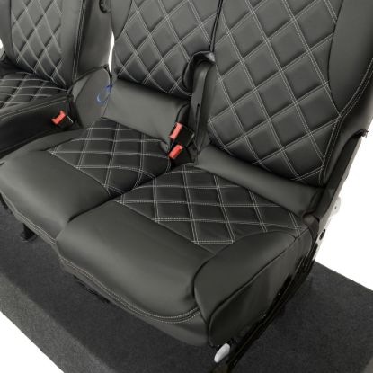 Picture of UK Custom Covers Citroen Berlingo Double Diamond Bentley Stitch Leatherette Front Seat Covers (2018 Onwards) - 3 Seats | SC1157B