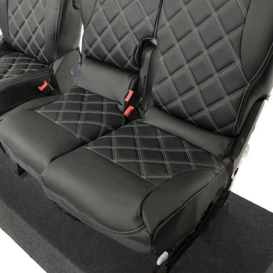 Picture of UK Custom Covers Citroen Berlingo Double Diamond Bentley Stitch Leatherette Front Seat Covers (2018 Onwards) - 3 Seats | SC1157B
