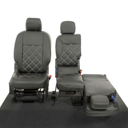 Picture of UK Custom Covers Citroen Berlingo Double Diamond Bentley Stitch Leatherette Front Seat Covers (2018 Onwards) - 3 Seats | SC1157B