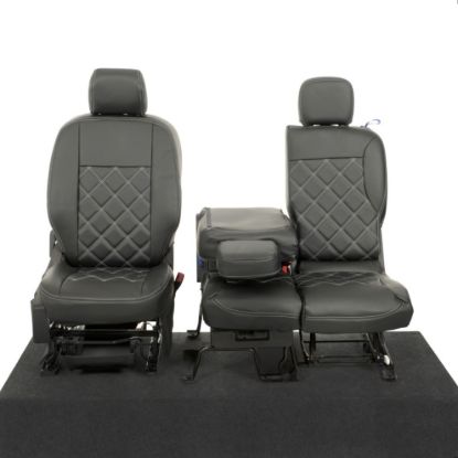 Picture of UK Custom Covers Citroen Berlingo Double Diamond Bentley Stitch Leatherette Front Seat Covers (2018 Onwards) - 3 Seats | SC1157B