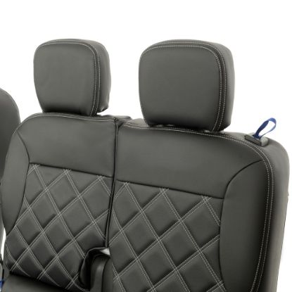 Picture of UK Custom Covers Citroen Berlingo Double Diamond Bentley Stitch Leatherette Front Seat Covers (2018 Onwards) - 3 Seats | SC1157B