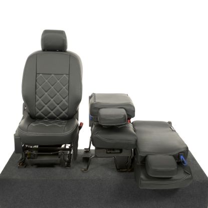 Picture of UK Custom Covers Citroen Berlingo Double Diamond Bentley Stitch Leatherette Front Seat Covers (2018 Onwards) - 3 Seats | SC1157B