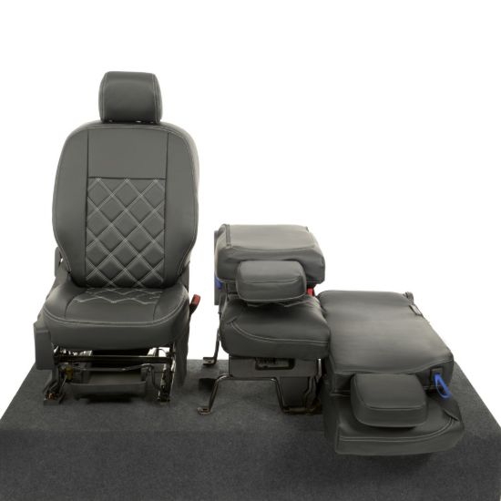 Picture of UK Custom Covers Citroen Berlingo Double Diamond Bentley Stitch Leatherette Front Seat Covers (2018 Onwards) - 3 Seats | SC1157B