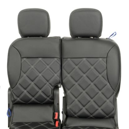 Picture of UK Custom Covers Citroen Berlingo Double Diamond Bentley Stitch Leatherette Front Seat Covers (2018 Onwards) - 3 Seats | SC1157B