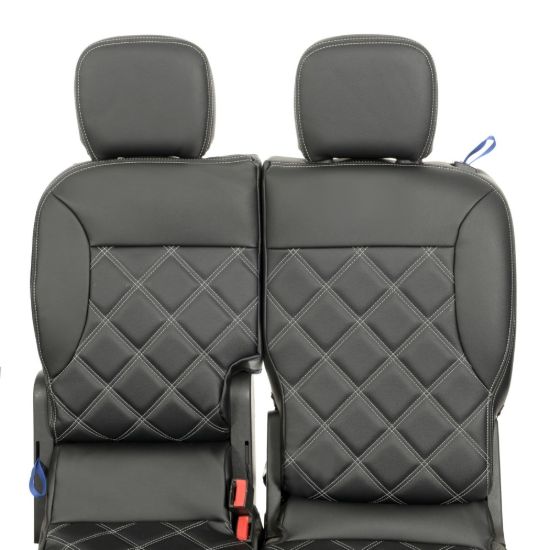 Picture of UK Custom Covers Citroen Berlingo Double Diamond Bentley Stitch Leatherette Front Seat Covers (2018 Onwards) - 3 Seats | SC1157B