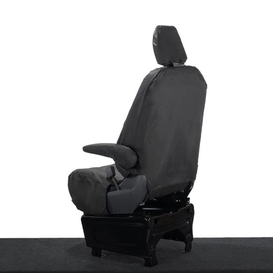Picture of UK Custom Covers Ford Transit Custom Seat Covers Cotton-Backed PU (2023+) - Driver Only / Black | SC1264B