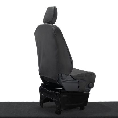 Picture of UK Custom Covers Ford Transit Custom Seat Covers Cotton-Backed PU (2023+) - Driver Only / Black | SC1264B