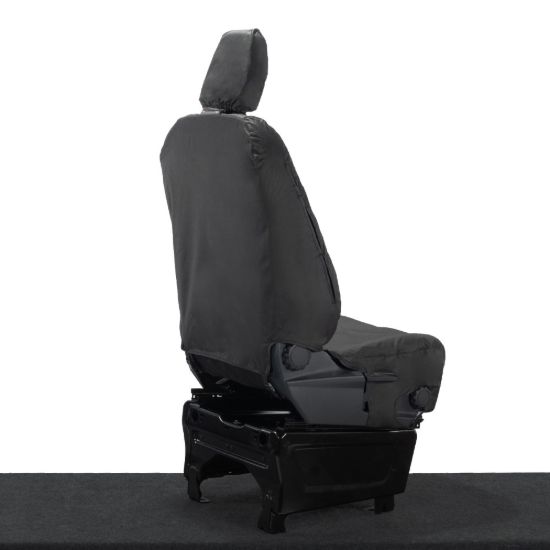 Picture of UK Custom Covers Ford Transit Custom Seat Covers Cotton-Backed PU (2023+) - Driver Only / Black | SC1264B