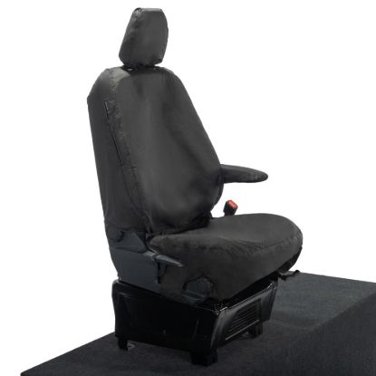Picture of UK Custom Covers Ford Transit Custom Seat Covers Cotton-Backed PU (2023+) - Driver Only / Black | SC1264B