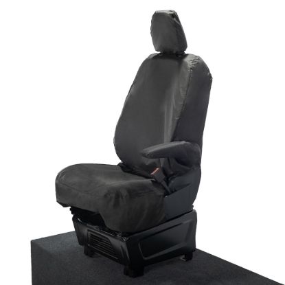Picture of UK Custom Covers Ford Transit Custom Seat Covers Cotton-Backed PU (2023+) - Driver Only / Black | SC1264B