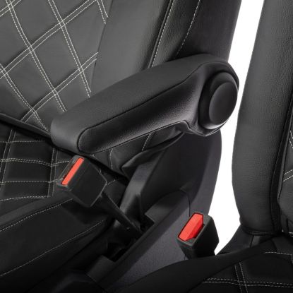 Picture of UK Custom Covers Ford Transit Custom Seat Covers Tailored Leatherette (2023+) - Double Bentley Stitch | SC1273B