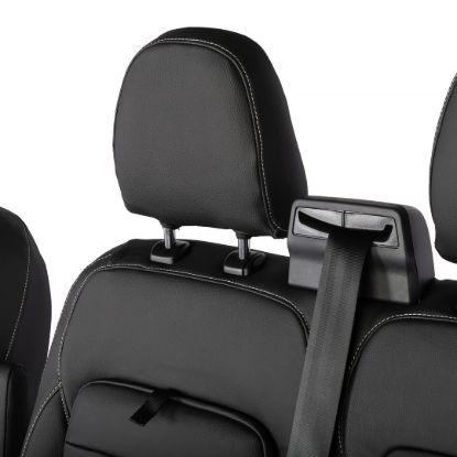 Picture of UK Custom Covers Ford Transit Custom Seat Covers Tailored Leatherette (2023+) - Block Stitch | SC1275B