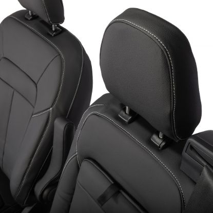 Picture of UK Custom Covers Ford Transit Custom Seat Covers Tailored Leatherette (2023+) - Block Stitch | SC1275B