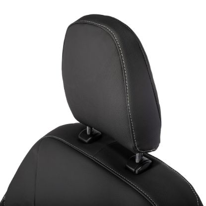 Picture of UK Custom Covers Ford Transit Custom Seat Covers Tailored Leatherette (2023+) - Block Stitch | SC1275B