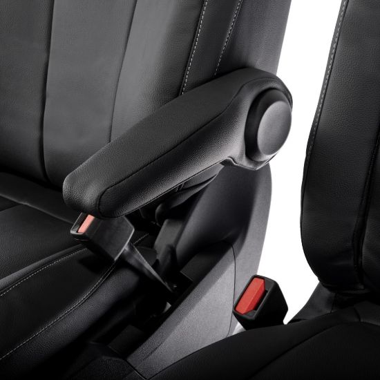 Picture of UK Custom Covers Ford Transit Custom Seat Covers Tailored Leatherette (2023+) - Block Stitch | SC1275B