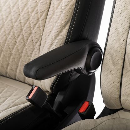 Picture of UK Custom Covers Ford Transit Custom Seat Covers Tailored Leatherette (2023+) - Diamond - 2 Tone | SC1277B