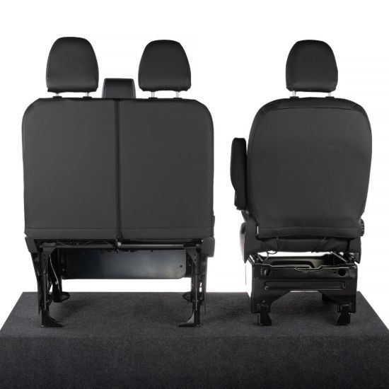 Picture of UK Custom Covers Ford Transit Custom Seat Covers Tailored Leatherette (2023+) - Diamond - 2 Tone | SC1277B
