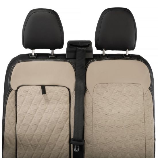 Picture of UK Custom Covers Ford Transit Custom Seat Covers Tailored Leatherette (2023+) - Diamond - 2 Tone | SC1277B