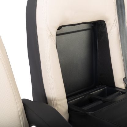 Picture of UK Custom Covers Ford Transit Custom Seat Covers Tailored Leatherette (2023+) - Block Stitch - 2 Tone (Cream with Black) | SC1278B