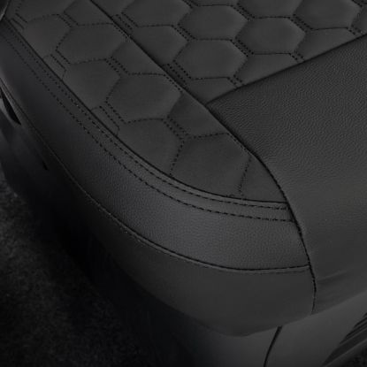 Picture of UK Custom Covers Ford Transit Custom Seat Covers Tailored Leatherette (2023+) - Honeycomb Stitch | SC1279B
