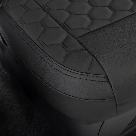 Picture of UK Custom Covers Ford Transit Custom Seat Covers Tailored Leatherette (2023+) - Honeycomb Stitch | SC1279B