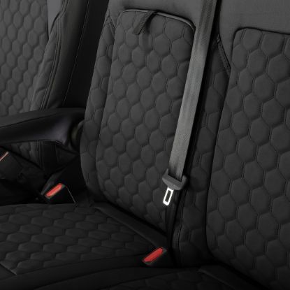 Picture of UK Custom Covers Ford Transit Custom Seat Covers Tailored Leatherette (2023+) - Honeycomb Stitch | SC1279B