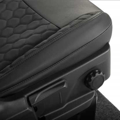 Picture of UK Custom Covers Ford Transit Custom Seat Covers Tailored Leatherette (2023+) - Honeycomb Stitch | SC1279B