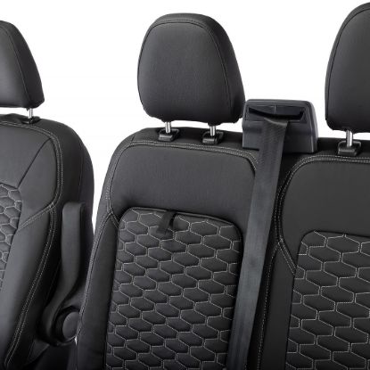 Picture of UK Custom Covers Ford Transit Custom Seat Covers Tailored Leatherette (2023+) - Hexagon | SC1280B