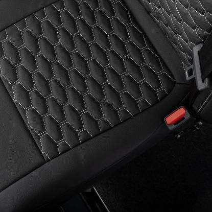 Picture of UK Custom Covers Ford Transit Custom Seat Covers Tailored Leatherette (2023+) - Hexagon | SC1280B