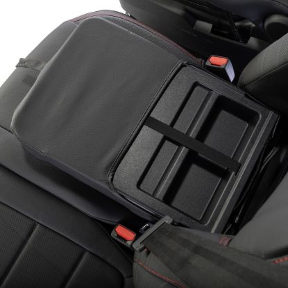 Picture of UK Custom Covers Ford Transit Custom Seat Covers Tailored Leatherette (2023+) - Block Stitch - Black & Red | SC1281B