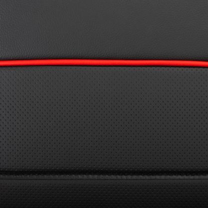 Picture of UK Custom Covers Ford Transit Custom Seat Covers Tailored Leatherette (2023+) - Block Stitch - Black & Red | SC1281B