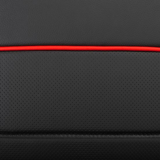 Picture of UK Custom Covers Ford Transit Custom Seat Covers Tailored Leatherette (2023+) - Block Stitch - Black & Red | SC1281B