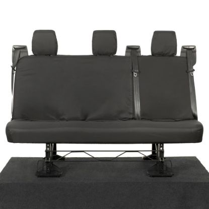 UK Custom Covers Ford Transit Custom Seat Covers Cotton-Backed PU (2013-2023) - Rear / Black