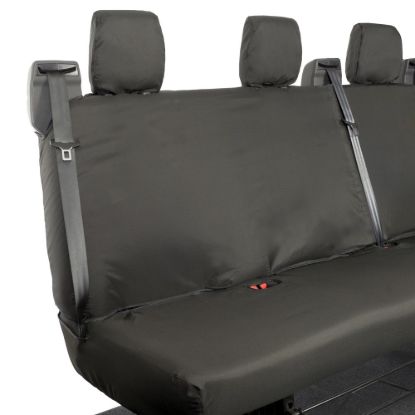 Picture of UK Custom Covers Ford Transit Custom Seat Covers Cotton-Backed PU (2013-2023) - Rear / Black | SC131B