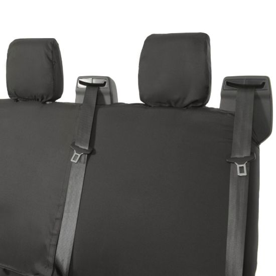 Picture of UK Custom Covers Ford Transit Custom Seat Covers Cotton-Backed PU (2013-2023) - Rear / Black | SC131B