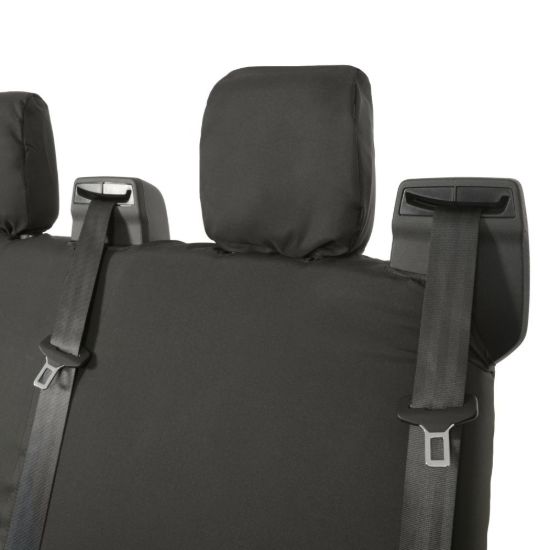 Picture of UK Custom Covers Ford Transit Custom Seat Covers Cotton-Backed PU (2013-2023) - Rear / Black | SC131B
