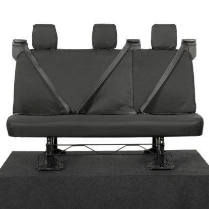 Picture of UK Custom Covers Ford Transit Custom Seat Covers Cotton-Backed PU (2023+) - Rear / Black | SC131B