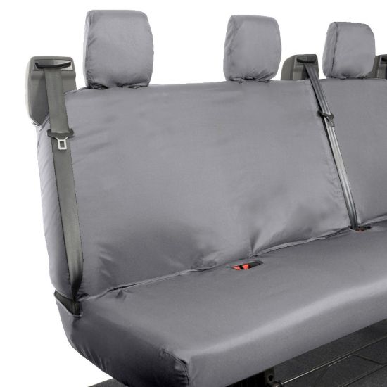 Picture of UK Custom Covers Ford Transit Custom Seat Covers Cotton-Backed PU (2013-2023) - Rear / Grey | SC131G