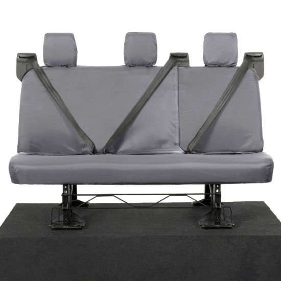 Picture of UK Custom Covers Ford Transit Custom Seat Covers Cotton-Backed PU (2013-2023) - Rear / Grey | SC131G