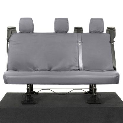 UK Custom Covers Ford Transit Custom Seat Covers Cotton-Backed PU (2023+) - Rear / Grey
